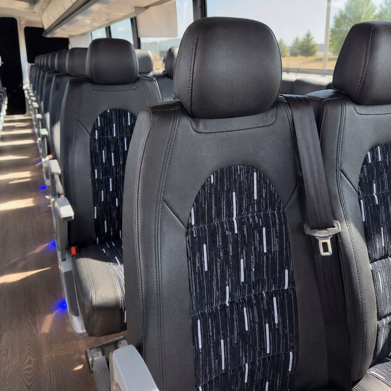 new bedford charter bus interior